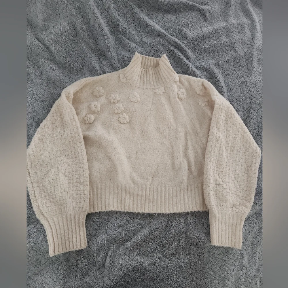 Jessica Simpson Ivory Knit Turtle Neck Sweater Womens Medium